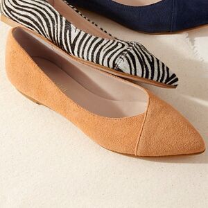 Garnet Hill Adrian Pointed Ballet Flats in yellow